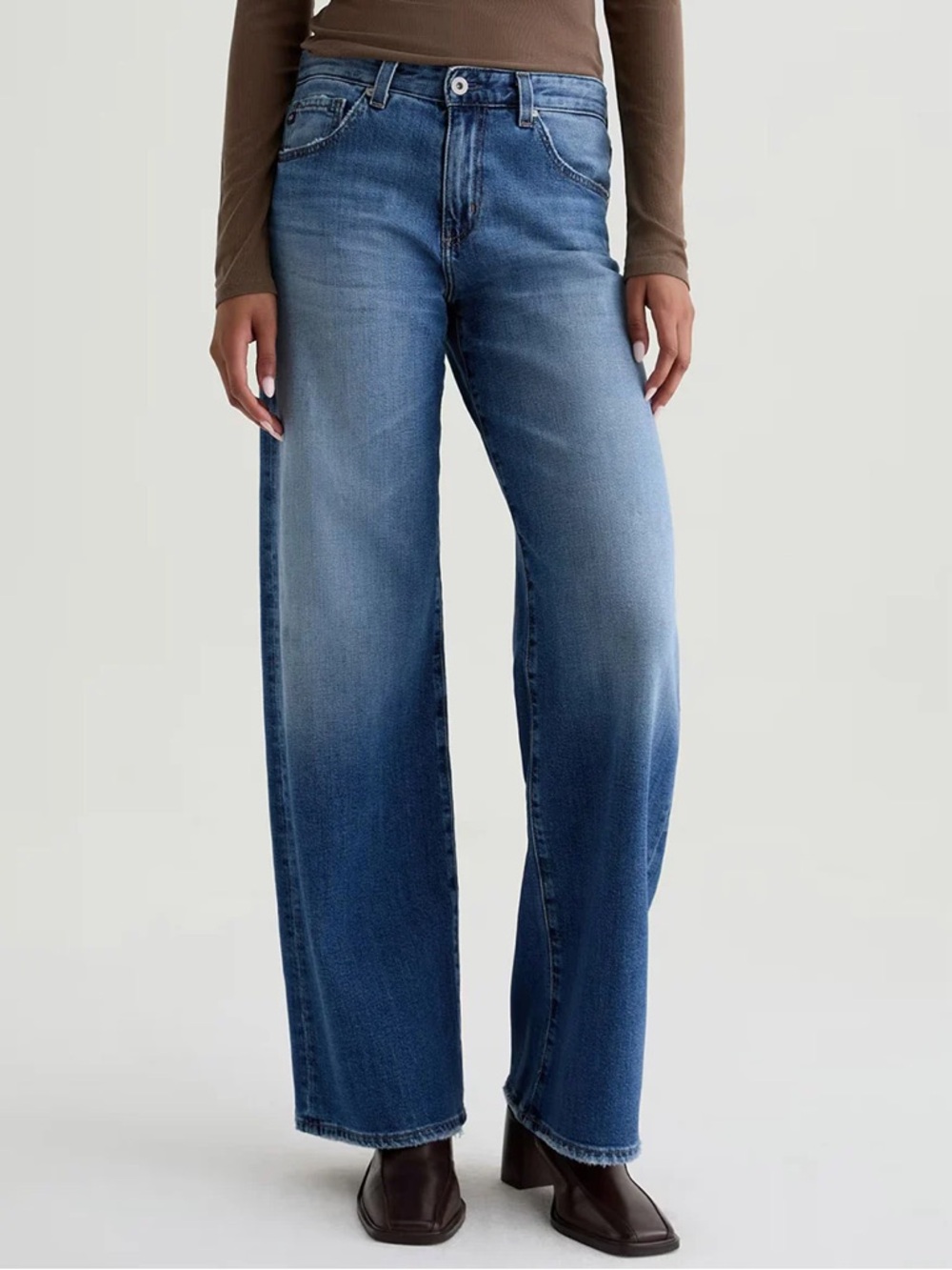 AG Adria Low Rise Wide Leg Jeans